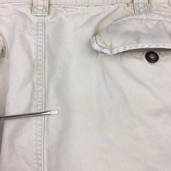 Tommy Hilfiger Mens Cargo Shorts 34 to 36 Pockets Beige 100% Cotton Flag Logo - Picture 6 of 9